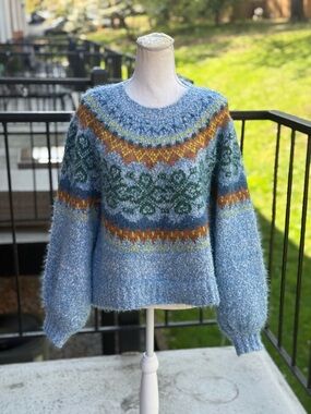 Free People Festive Frost Pullover Size XL